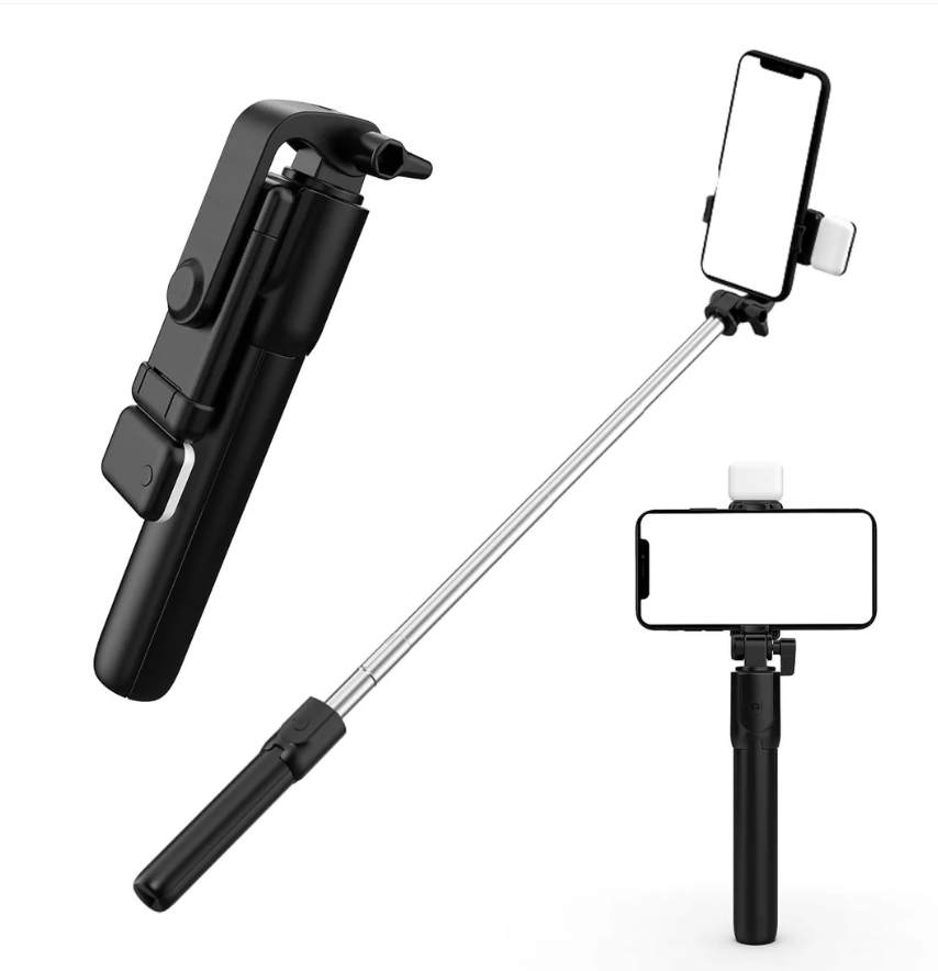 Selfie Stick Tripod with LED Light – Portable 3-in-1 Phone Stand