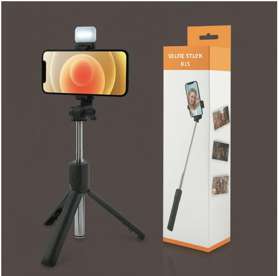 Selfie Stick Tripod with LED Light – Portable 3-in-1 Phone Stand