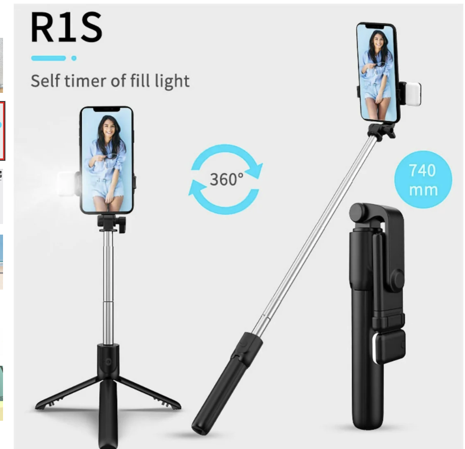 Selfie Stick Tripod with LED Light – Portable 3-in-1 Phone Stand