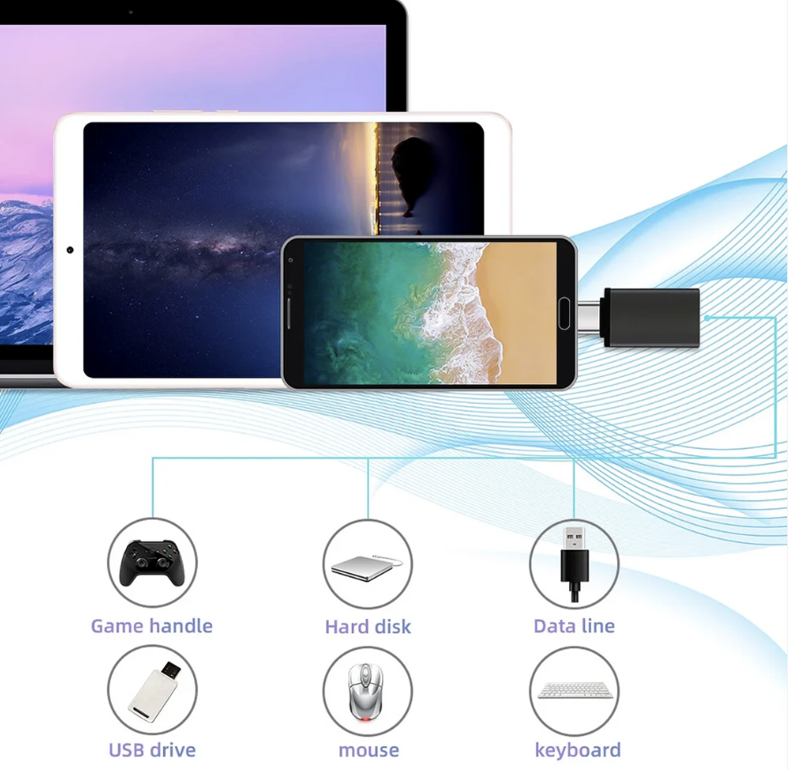 Type-C OTG Adapter – USB-A Converter for Phones & Tablets