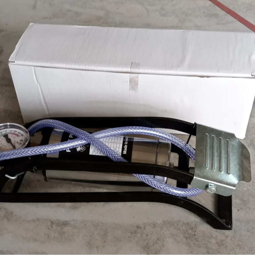Steel Foot Pump – Heavy Duty Car & Bike Tire Inflator | Carivox