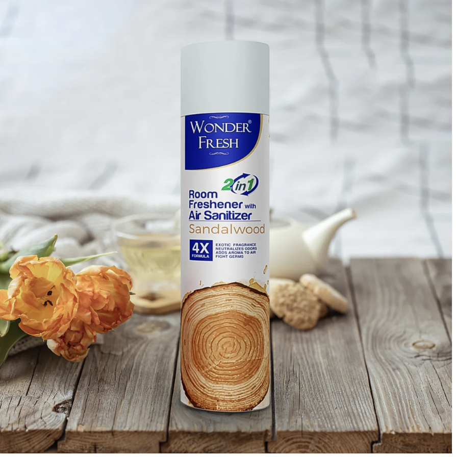Sandalwood Air Freshener Spray 125g – Long-Lasting | Wonder Fresh