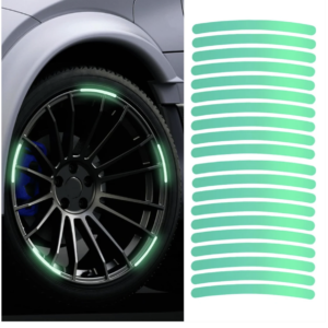 Reflective Car Wheel Stickers – Multicolored 20 Pcs for Night Safety | Velvet Wheels