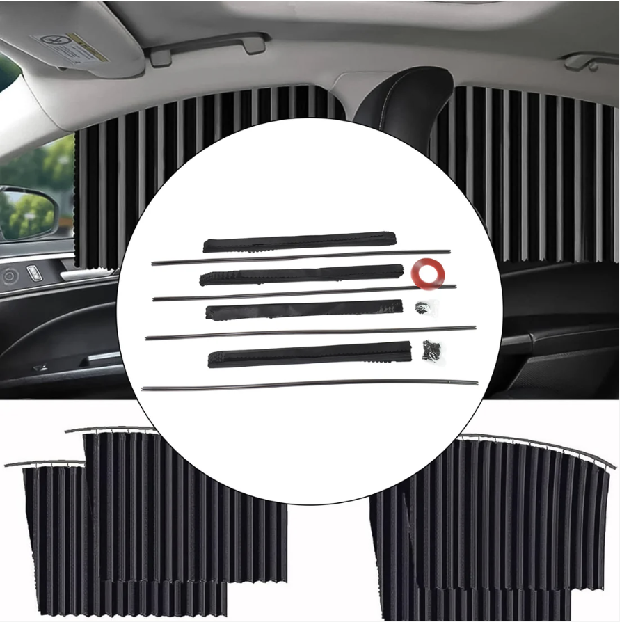 Car Window Sunshade – 4 Pcs Magnetic Set for UV & Privacy | Velvet Wheels