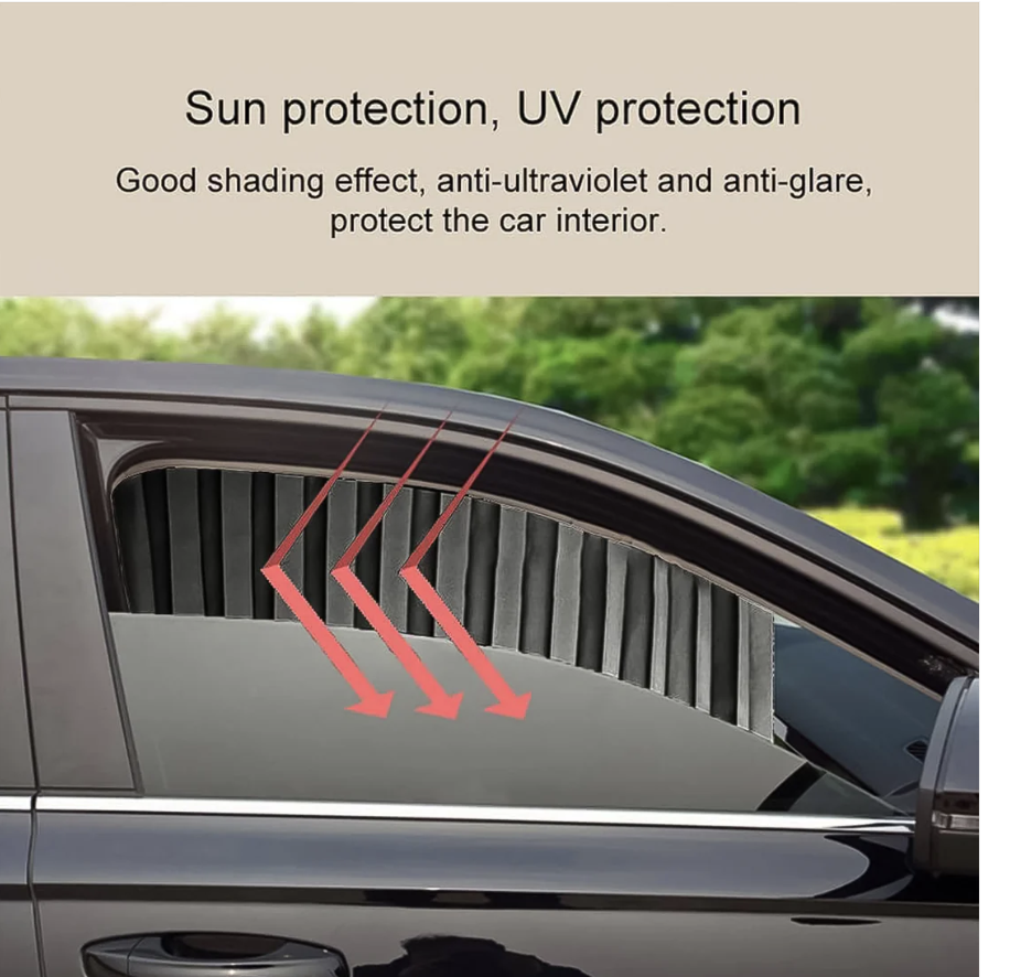 Car Window Sunshade – 4 Pcs Magnetic Set for UV & Privacy | Velvet Wheels