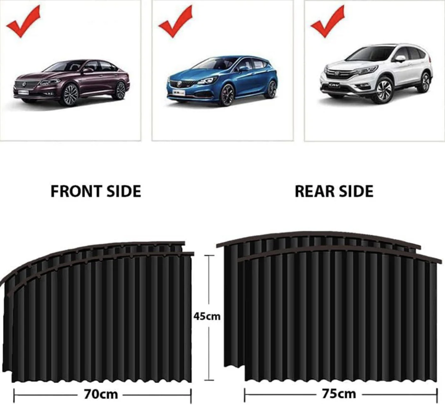 Car Window Sunshade – 4 Pcs Magnetic Set for UV & Privacy | Velvet Wheels