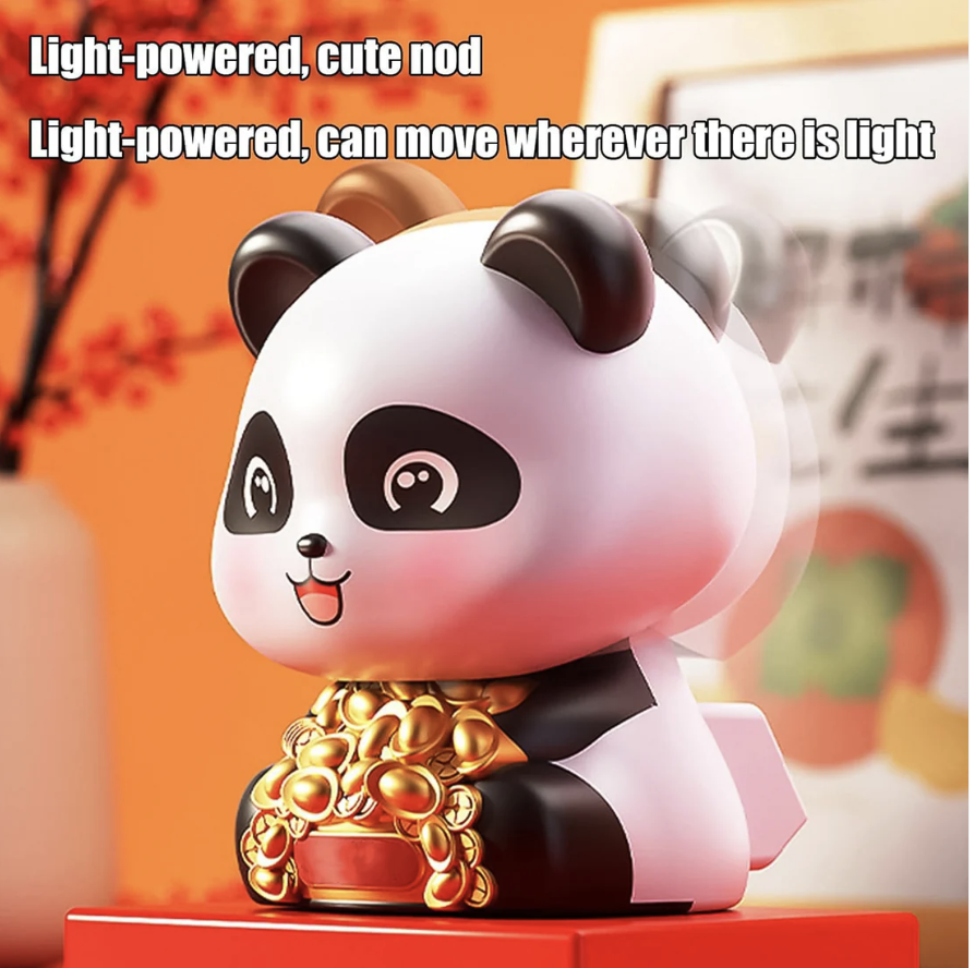 Solar Panda Car Decor – Moving Dashboard Showpiece | Velvet Wheels