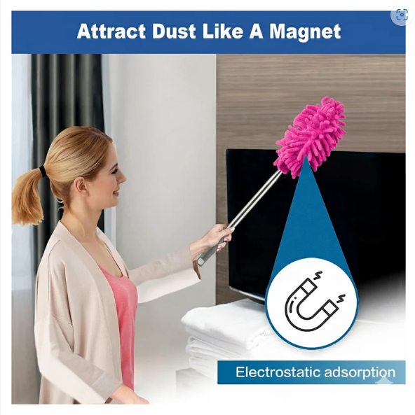 Extendable Microfiber Duster – For Fan & High Ceiling Cleaning | Velvet Wipe