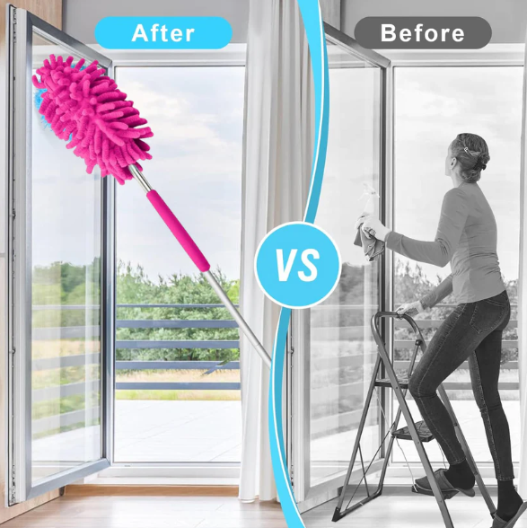 Extendable Microfiber Duster – For Fan & High Ceiling Cleaning | Velvet Wipe