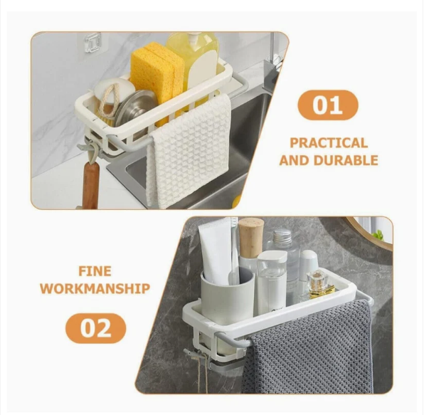 Kitchen Sink Organizer – Retractable Drain Rack | Bathora