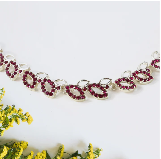 Rosegold AD Studded Necklace – Elegant Polished Jewellery Set - Image 4