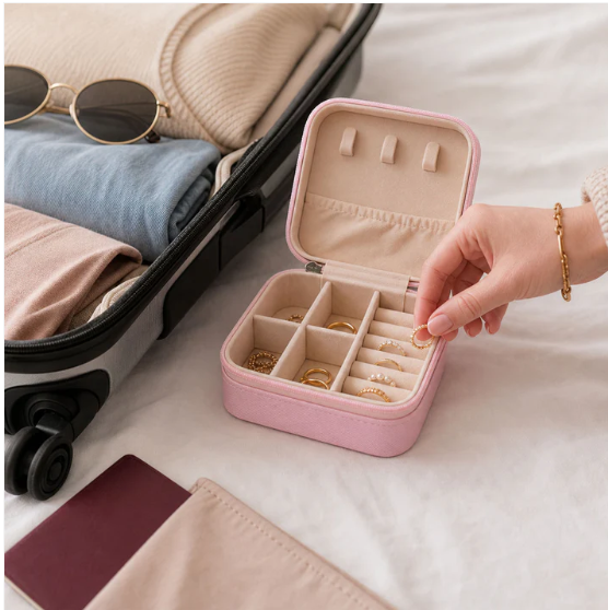 Travel Jewellery Box – Portable PU Leather Organiser | LilyGleam - Image 4