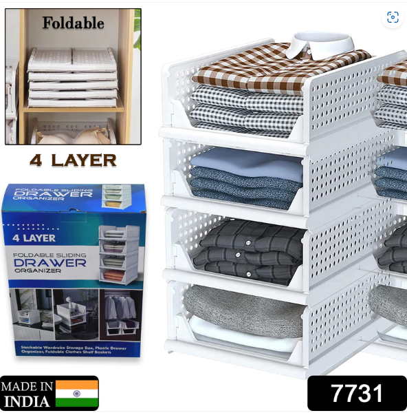 Wardrobe Drawer Organizer – 4 Layer Foldable Storage | Indo Glow