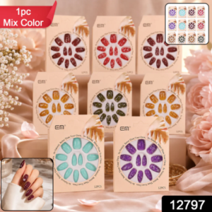 Long Coffin Press-On Nails – Premium 3D Embellished Design