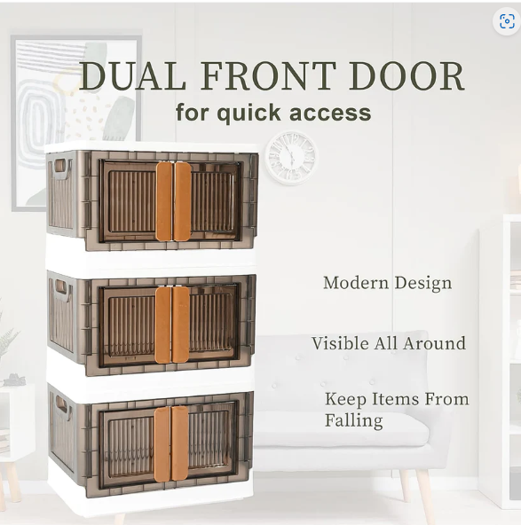 Plastic Folding Wardrobe Organizer – Portable Storage with Wheels