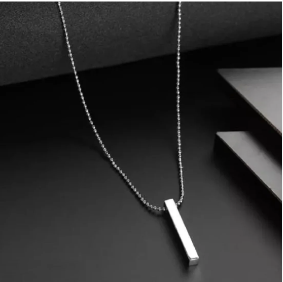Stainless Steel Locket Necklace – Minimalist Stick Pendant | Menclave