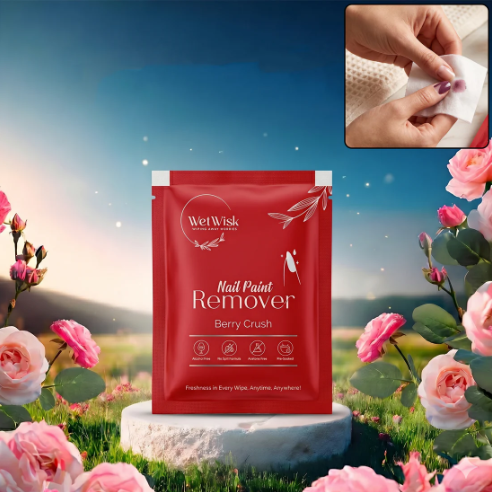 Wetwisk Nail Paint Remover Wet Wipes – Acetone-Free & Gentle