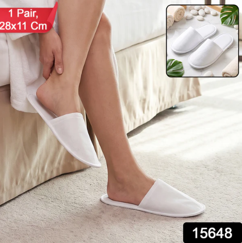 Soft Closed Toe Slippers for Hotel Spa Guest and Home White 28 x 11...