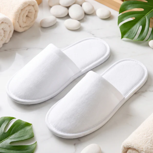 Soft Closed Toe Slippers for Hotel Spa Guest and Home White 28 x 11...