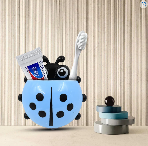 Ladybug Toothbrush Holder – Suction Hook Bathroom Organizer | BrushedUp