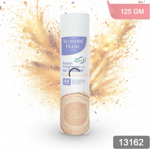 Sandalwood Air Freshener Spray 125g – Long-Lasting | Wonder Fresh