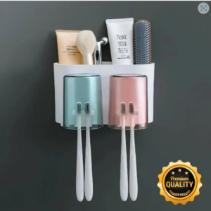Self Adhesive Toothbrush Holder – Wall Mount with Drainage Design