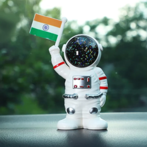 Solar Power Astronaut Ornament – Indian Flag Car Dashboard Décor