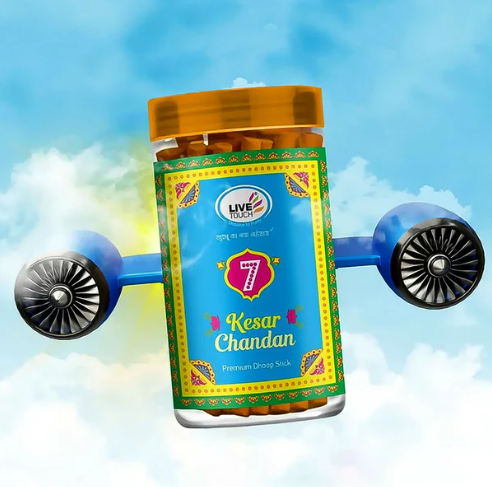 Kesar Chandan Dhoop Sticks – 100g Jar for Pooja & Calm