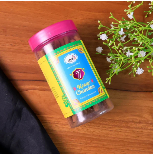 Kesar Chandan Dhoop Sticks – 100g Jar for Pooja & Calm