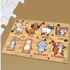Wooden Animal Puzzle – Educational Learning Board | Inventive Play