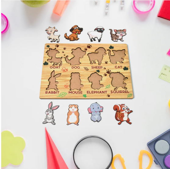 Wooden Animal Puzzle – Educational Learning Board | Inventive Play - Image 4
