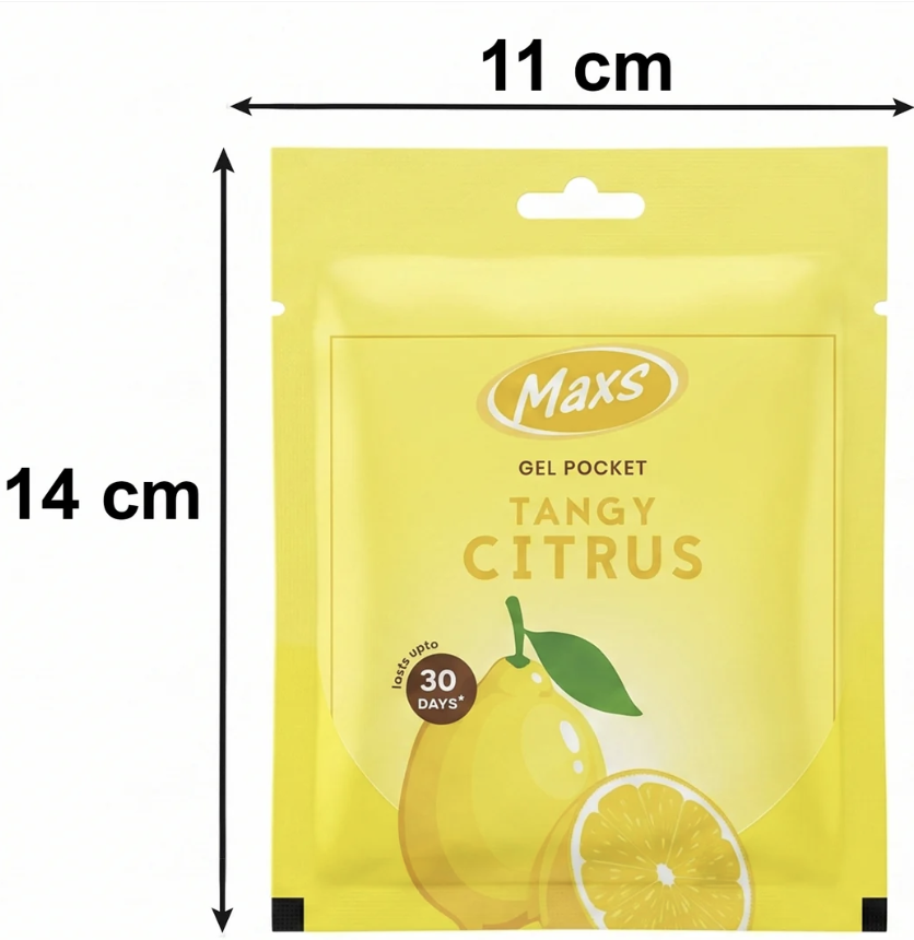 Maxs Tangy Citrus Gel Air Freshener – Long-Lasting Freshness for Indoor Use