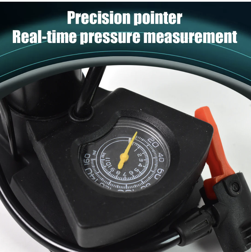 Foot Bike Pump – Portable Cycle Tire Inflator with Gauge | Indo Glow