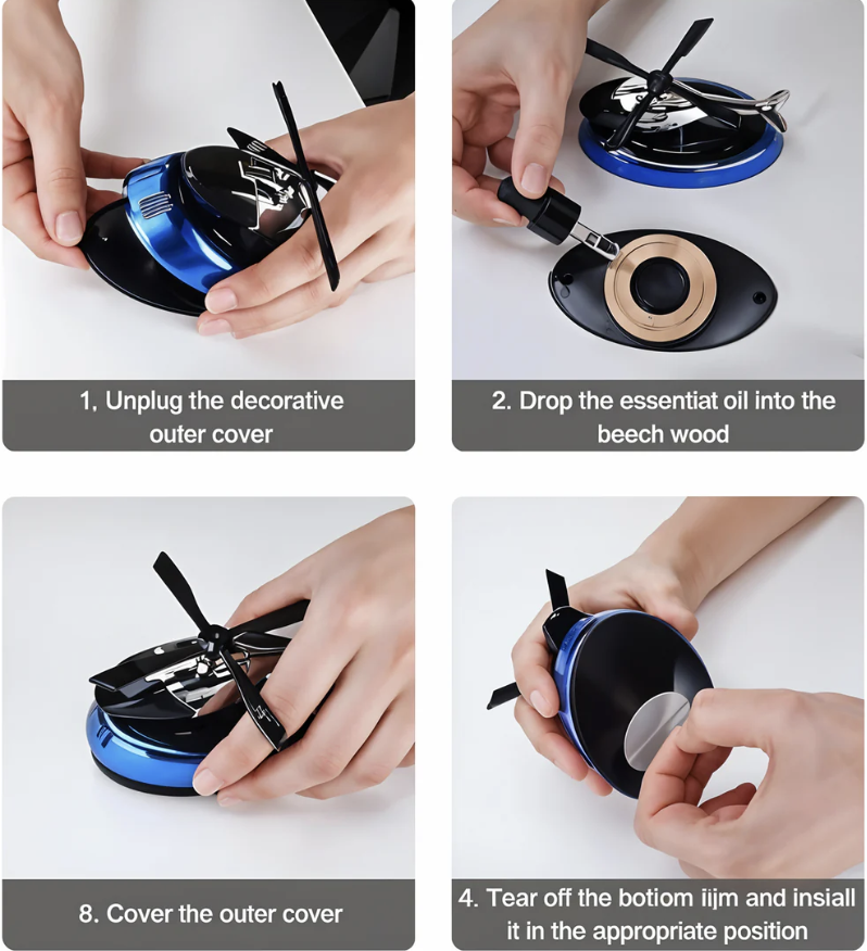 Solar Helicopter Car Air Freshener – Eco-Friendly Rotating Diffuser - Image 2