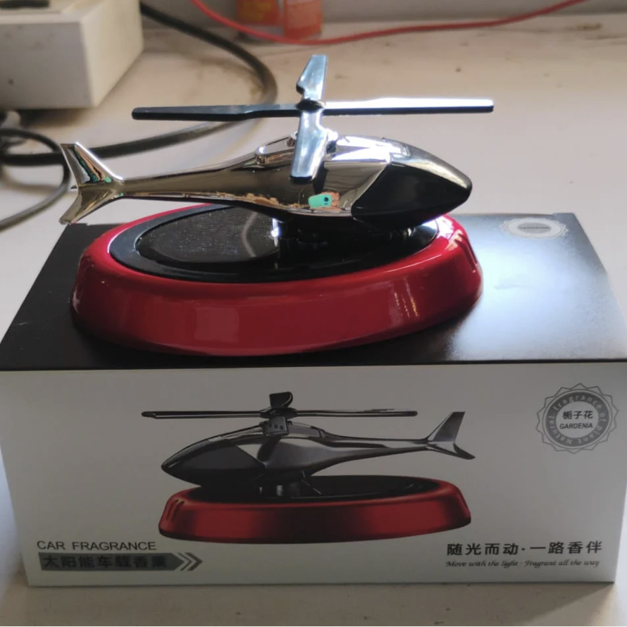 Solar Helicopter Car Air Freshener – Eco-Friendly Rotating Diffuser
