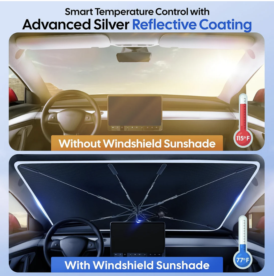 Car Windshield Sunshade – Foldable Heat Protection | Velvet Wheels