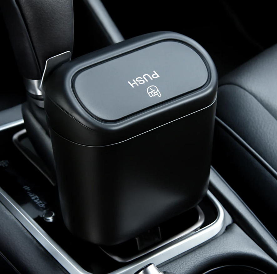 Mini Car Trash Can with Lid – Waterproof & Leak-Proof | Velvet Wheels
