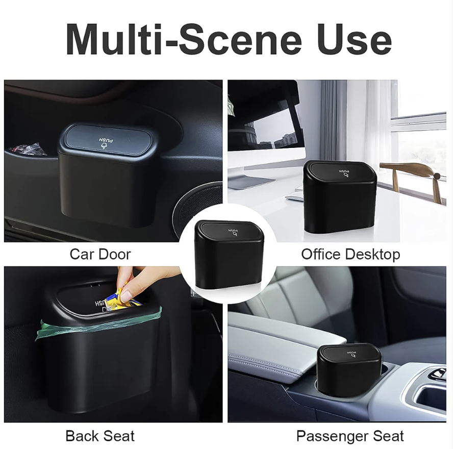 Mini Car Trash Can with Lid – Waterproof & Leak-Proof | Velvet Wheels