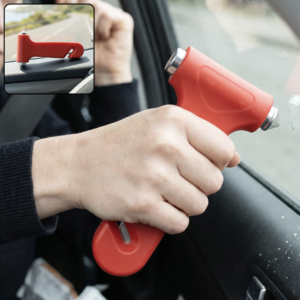 2 in 1 Car Safety Hammer Emergency Window Breaker and Seatbelt Cutter (1 Pc)
