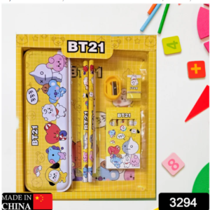 Stationery Kit for Kids – 12 Pc Metal Pencil Box Set | ScribbleJoy