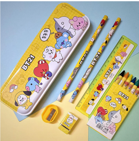 Stationery Kit for Kids – 12 Pc Metal Pencil Box Set | ScribbleJoy - Image 2