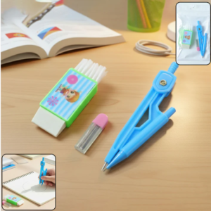 Kids Drawing Compass Set – Precise Geometry Tool with Eraser