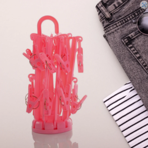 Foldable Clothes Drying Rack – 16 Clip Hanger for Delicates | Mini Bubbles