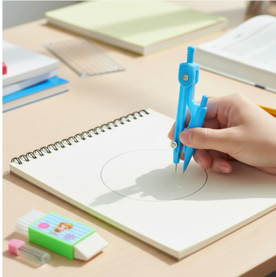 Kids Drawing Compass Set – Precise Geometry Tool with Eraser - Image 4