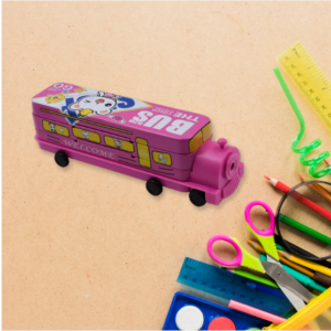 Metal Bus Pencil Case – Double Decker with Sharpener | Deskrova
