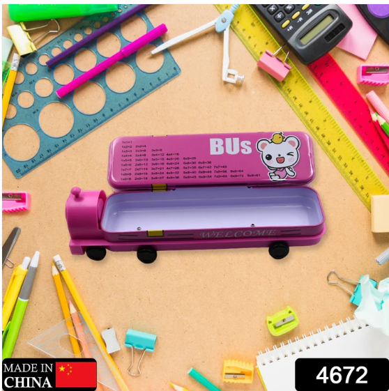Metal Bus Pencil Case – Double Decker with Sharpener | Deskrova - Image 2
