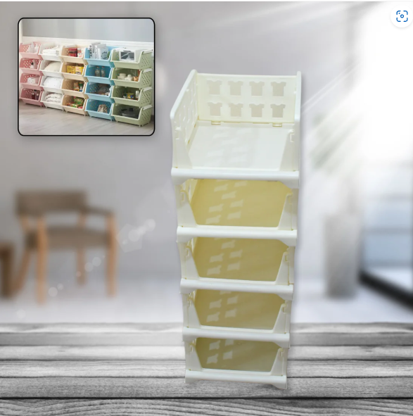 Stackable Storage Cart – 5-Layer Foldable Organizer | Organivo