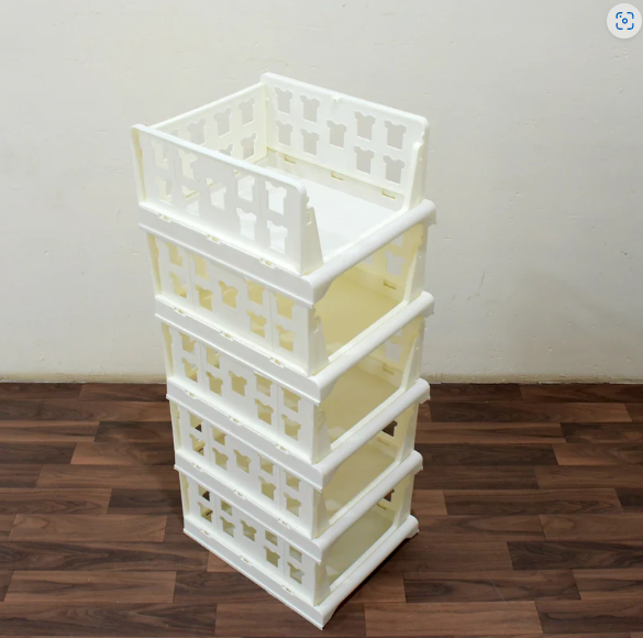 Stackable Storage Cart – 5-Layer Foldable Organizer | Organivo