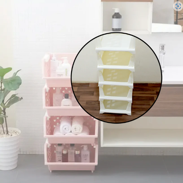 Stackable Storage Cart – 5-Layer Foldable Organizer | Organivo