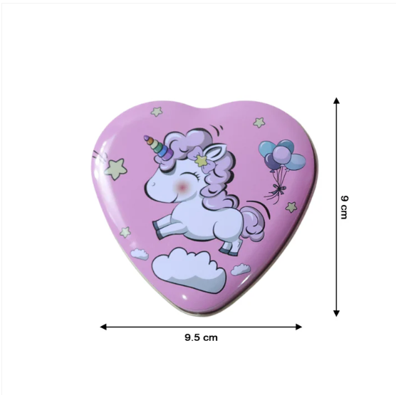 Heart Shaped Unicorn Storage Box – Durable Multipurpose Metal Tin - Image 5